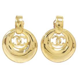 Chanel Gold Clip Earrings Golden