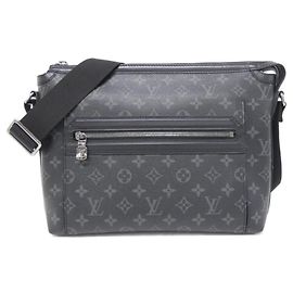 Louis Vuitton Monogram Eclipse Odyssey Messenger PM Shoulder Bag Black