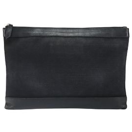 Balenciaga Navy Zip Canvas and Leather Large Black