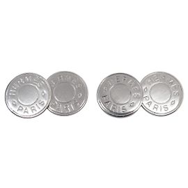 Hermès HERMES CLOU DE SELLE SILVER METAL CUFFLINKS Silvery