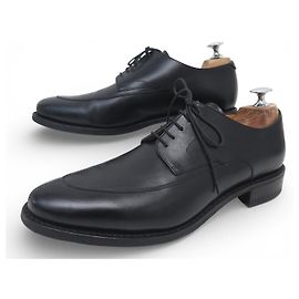 SCARPE PARABOOT CHELSEA DERBY SUOLE IN GOMMA 7 41 IN PELLE NERA Nero