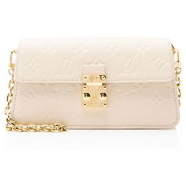 Cartera Metis Monogram Empreinte de Louis Vuitton con cadena Castaño Beige