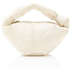 Bolsa Mini Double Knot em Nylon Jacquard Intrecciato da Bottega Veneta Branco