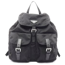 Prada Nylon Saffiano Leder Rucksack Schwarz