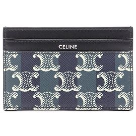 Céline Celine Medium Card Holder Leather PVC Green