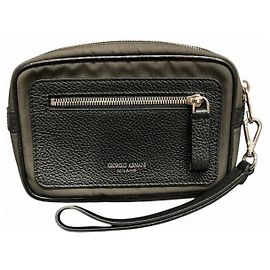 Bolsa de mão de nylon e couro Giorgio Armani Verde