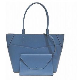 Valextra Amica Leather Tote Bag Blue