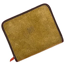 Loewe Anagram Suede Leather Wallet Brown