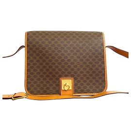 Céline Bolsa de ombro em couro CELINE Macadam Blazon Trionphe Marrom