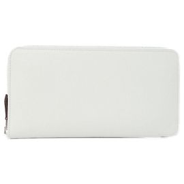 Carteira longa Hermès WILD em seda clássica Evercolor Branco