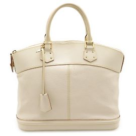 Bolso de mano Lockit MM de cuero Suhali Louis Vuitton Blanco