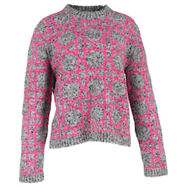 Dior 2024 Pullover aus grauem Polyamid mit Cannage-Muster Grau