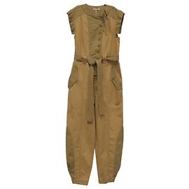 Mono de algodón marrón Ulla Johnson Valentine con cinturón y patchwork Castaño