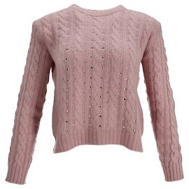 Autre Marque Pull en tricot torsadé orné en polyamide rose de Philosophy di Lorenzo Serafini Marron Rose