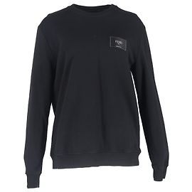 Fendi Rundhals-Sweatshirt aus schwarzer Baumwolle Schwarz