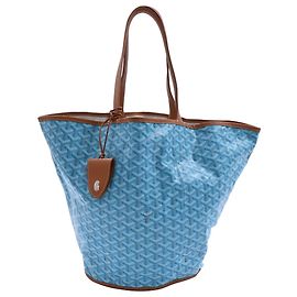 Goyard Belharra Reversible Tote Bag in Blue Coated Canvas Blue