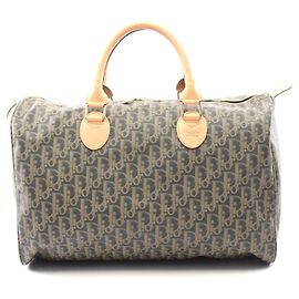 Dior Trotter Boston Bag PVC Coated Canvas Leather Green