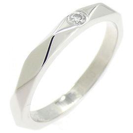 Boucheron Facette Platinum 950 Diamond Ring Silvery Metallic