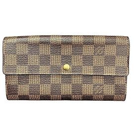 Cartera Larga Damier Sarah de Louis Vuitton Castaño