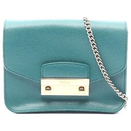 Borsa a Spalla in Pelle Metropolis Mini di Furla Verde