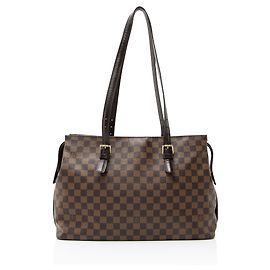 Bolsa Chelsea Vintage Damier Ébène Louis Vuitton Marrom