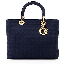 Dior Vintage Nylon Lady Dior Gran Tote Azul