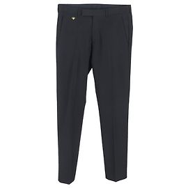 Dior Bee Detaillierte Hose aus schwarzer Schurwolle Schwarz
