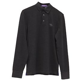 Grau Baumwoll-Polo mit gesticktem Purple Label-Logo von Ralph Lauren Grau