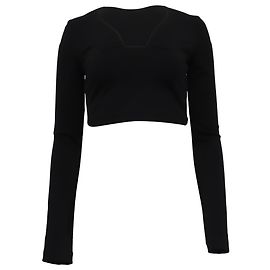 Crop top a maniche lunghe Givenchy in viscosa nera Nero