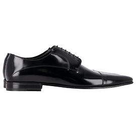 Sapatos Derby de couro preto com cadarço Dolce & Gabbana Preto