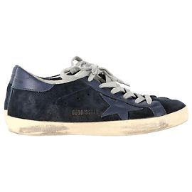 Baskets Superstar Low-Top Golden Goose en Suède Bleu Marine Bleu Bleu Marine