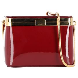 Bolsa Box Eloise Khaite em couro verniz vermelho Vermelho
