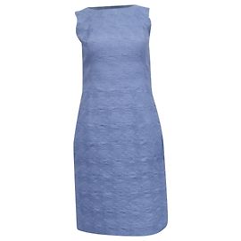 Robe mini sans manches texturée Oscar De La Renta en polyester bleu Bleu