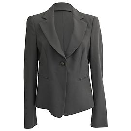 Giorgio Armani Armani Collezioni Single Button Tailored Blazer in Grey Polyester  Grey