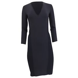 Vestido mini ajustado de manga longa e decote em V Max Mara em triacetato azul marinho Azul Azul marinho