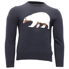 Suéter de lã azul marinho com urso polar Sandro Azul Azul marinho