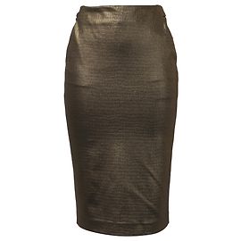 Jupe midi crayon texturée Max Mara en polyamide doré métallisé Doré Métallisé