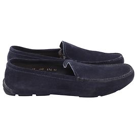 Jil Sander Slip-On Moccasins in Navy Blue Suede Blue Navy blue