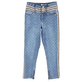Chanel Jeans mit Siamond-Muster aus hellblauem Denim Blau Hellblau