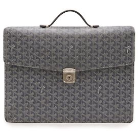 Goyard Business Bag Briefcase PVC Leather Grey