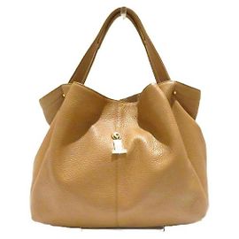 Bolsa de Ombro em Couro de Bezerro Lanvin Marrom Bege
