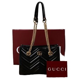 Gucci Borsa a Spalla GG Marmont Small Tote Nero
