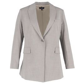 Theory Mélange-Effect Single-Breasted Blazer in Grey Wool Grey