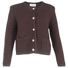 Ba&Sh Gaspard Strickjacke aus brauner Baumwolle Braun Rot