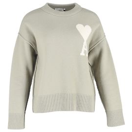 Pull Ami de Cœur en laine verte de AMI Paris Vert