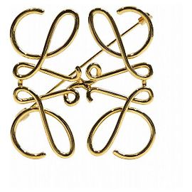 Spilla Anagramma Loewe D'oro Metallico