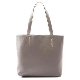 Bolsa tote de couro Double Sens 28 da Hermès Cinza
