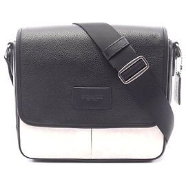 Coach Leather PVC Coated Canvas Sprint Map Bag Black