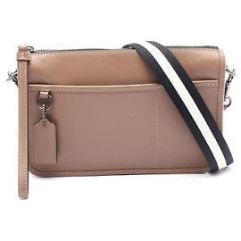 Coach Heritage Convertible Leather Crossbody Bag Brown Beige