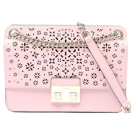 Bolsa de Ombro de Couro Furla Bella Rosa Rosa